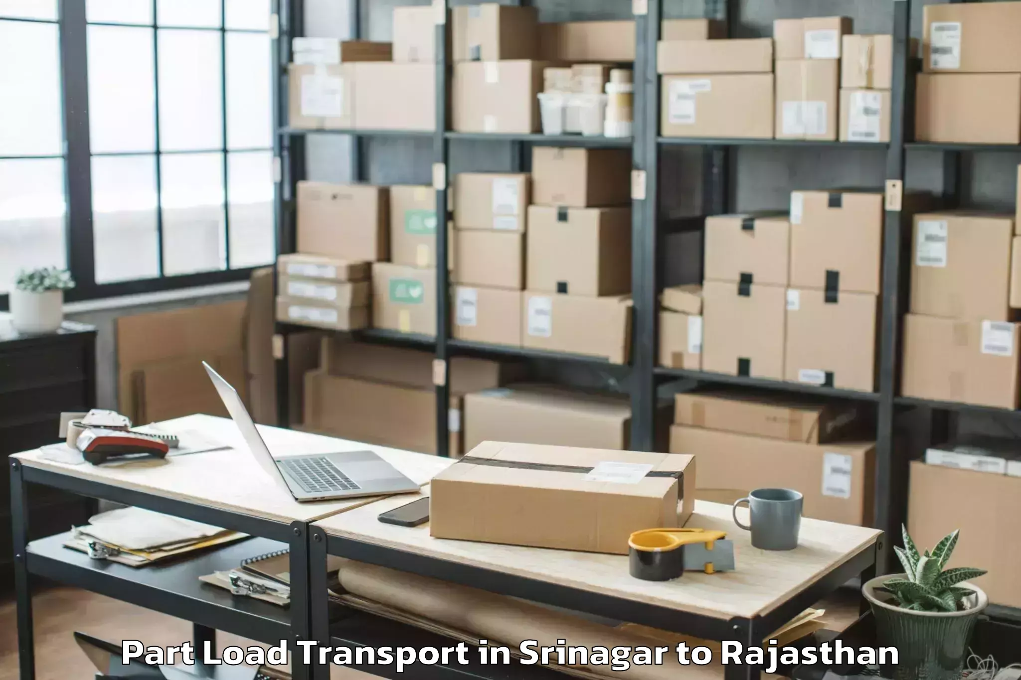 Easy Srinagar to Malarna Doongar Part Load Transport Booking